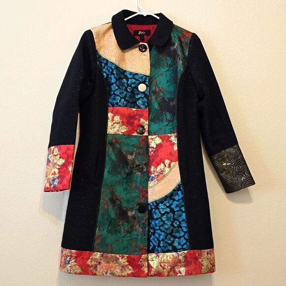 Julia K Colorful Patchwork Women's Coat SIZE SMALL NWOT! - Picture 1 of 11
